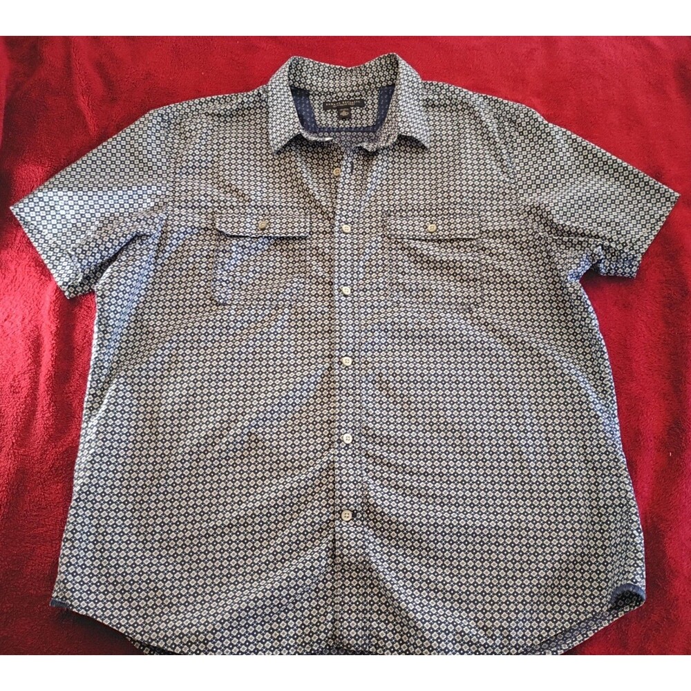 Banana Republic Button Down Shirt Mens XL Navy Blue Regular Fit Short Sleeve
